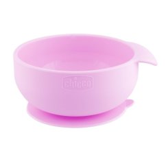 CHICCO Silikónová miska s prísavkou 6 m+ - ružová