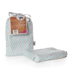KIKKO Zavinovačka bambusová Scandinavian 120x120 BMB - Mint Chevron