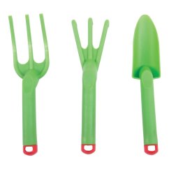 Bigjigs Toys Záhradný set náradia plastový 3ks - Zelený