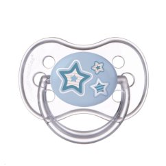 CANPOL BABIES Cumlík 6-18m silikónový symetrický NEWBORN BABY - modrý.