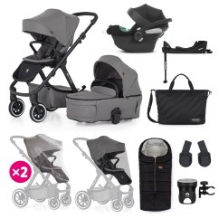 PETITE&MARS Kombinovaný kočiar ICON 2v1 XXL AIR + CYBEX Aton B2 i-Size + základňa - Dove Grey