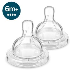 Philips AVENT Cumlík na fľašu Anti-colic, 2 ks - rýchly prietok 6m+, 2 ks